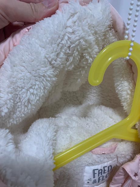 Detská svetloružová zateplená vesta s kapucňou, 92