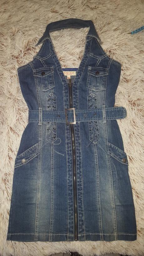 Dámske rifľové šaty, amisu,34