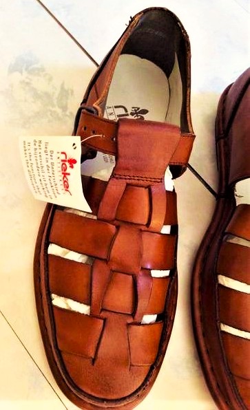 Celokožené retro sandále rieker, rieker,42