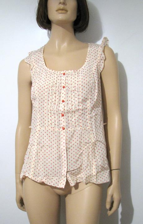 Bodkovaná krémová blúzka, h&m,42