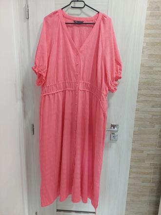 Krásne korálové šaty m&s vhodné na dojčenie, marks & spencer,5xl