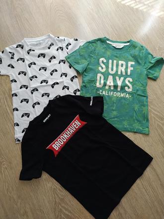 Tričká - už len 2ks - výborný stav, h&m,128