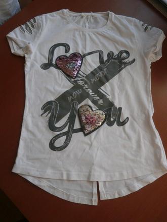 Tričko s premieňacími srdiečkami, 128