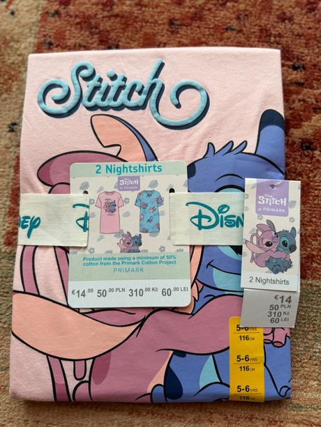 Stich nočné kosielky duopack, disney,116