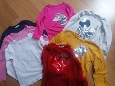 Svetríky plus tričko jednorožec grátis, h&m,110