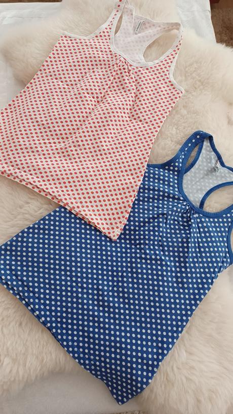 Dámske bodkované tielka, fishbone,m