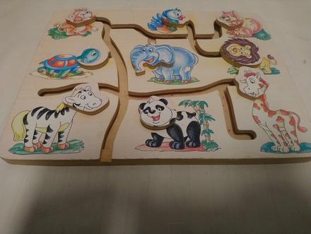 Labyrint - drevená doska zoo, 30x22x2, 