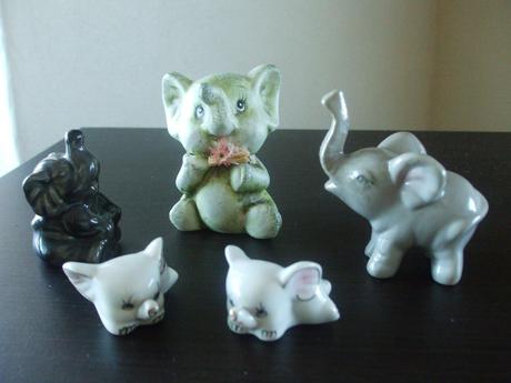 Porcelánové sloníky-5 kusov, 