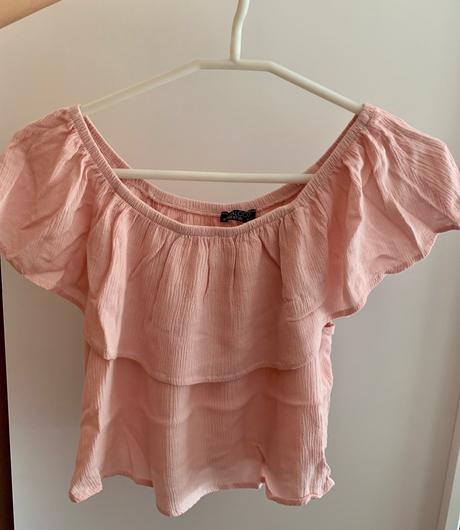 Ružový letny crop top / blúzka, s