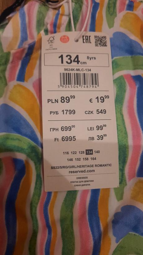 Farebné šaty, reserved,134