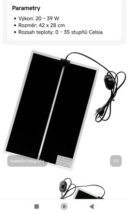 Vyhrievaciu podložku pre obojživelníky, plazy a in, 