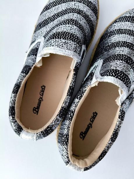 Espadrilky strieborno-čierne, 37