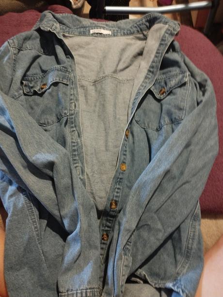 Dámska riflova košeľa, s