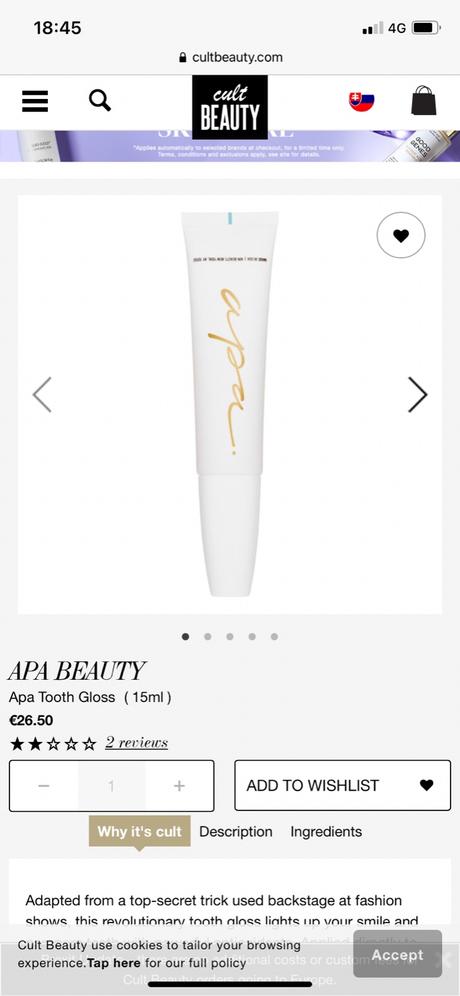 Apa tooth gloss, gel na zuby, 