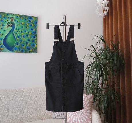 Čierne denimové šaty na traky kate denim, s