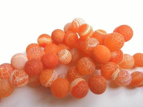 Achátové korálky 10 mm oranžové, 