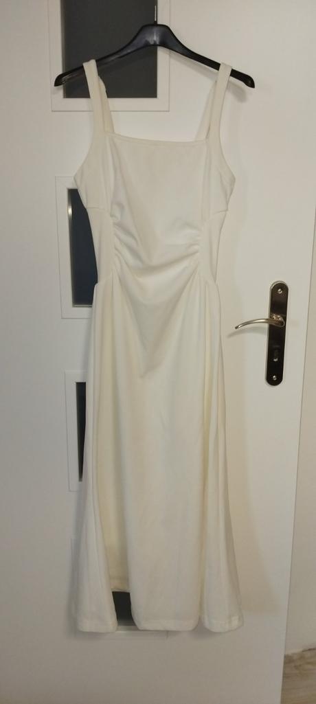 Krémové šaty zo spodničkou, xs