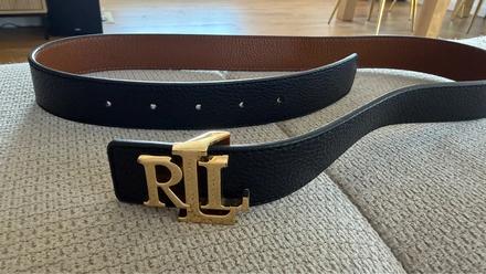 Ralph lauren obojstranný kožený opasok m-l, ralph lauren