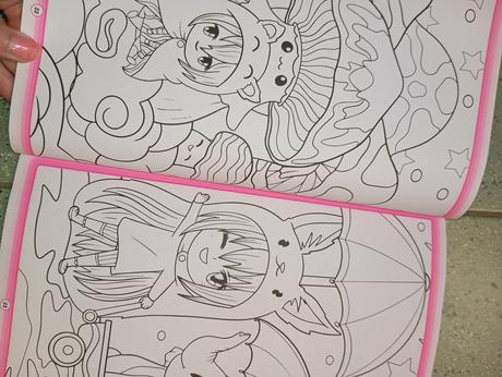 Manga kawaii color omaľovánka s nálepkami, 