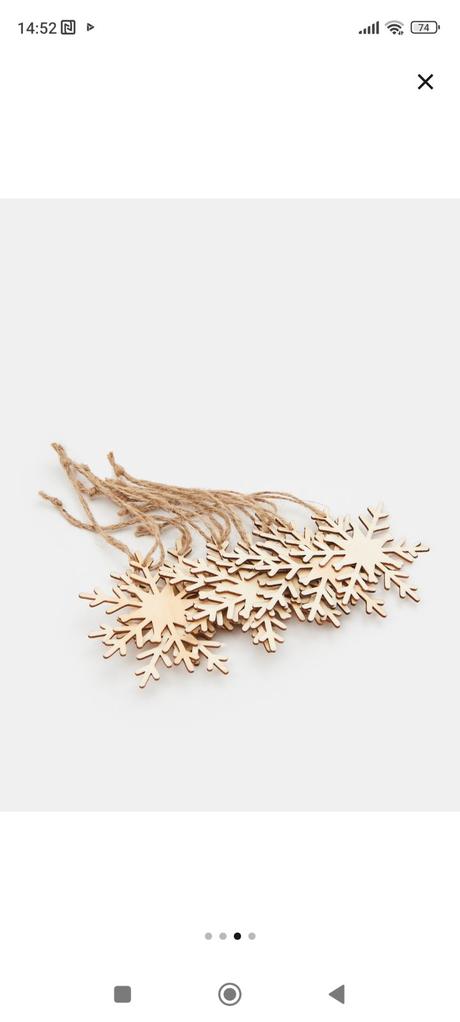 Drevene vianocne ozdoby snehove vlocky, 