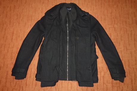 Suprový sýtočierny pánsky/chlapčenský kabát h&m, h&m,m