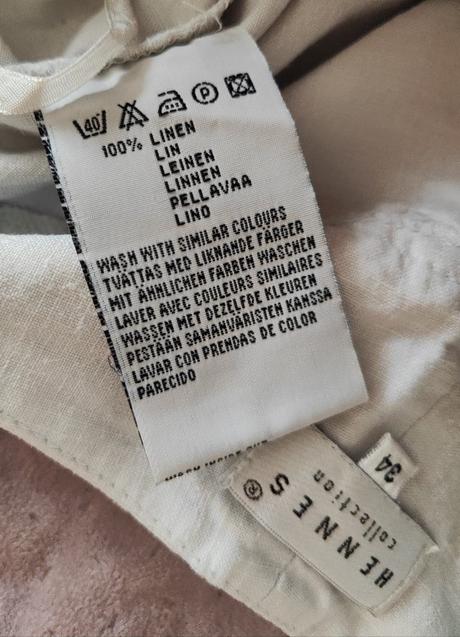 Ľanové nohavice s vysokým pásom hennes, xs