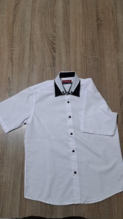 Biela košeľa s krátkym rukávom, 158