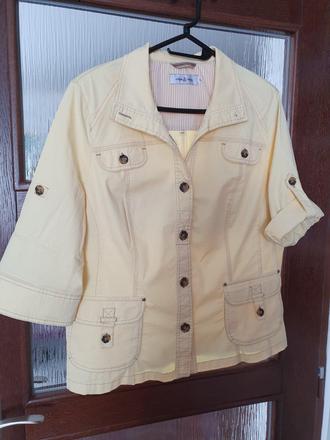 Svetložltý krátky značkový blejzer, xl