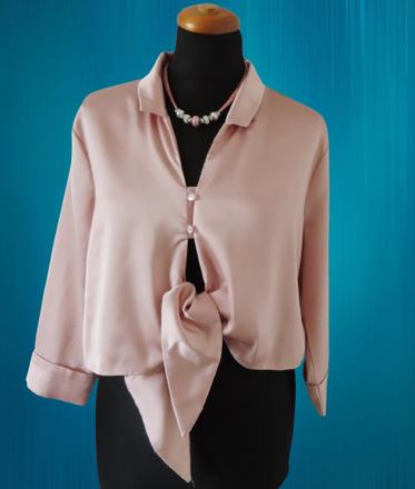 Saténová blúzka cameo rose, veľ. m, m