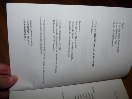 Úvod do podnikania a manažmentu, 