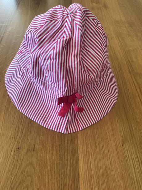 Jacadi červený pásikovaný klobúk veľkosť 55, jacadi,56