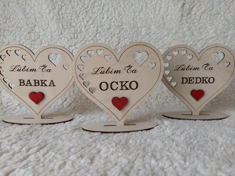 Drevené srdiečko pre babku / dedka / ocka, 