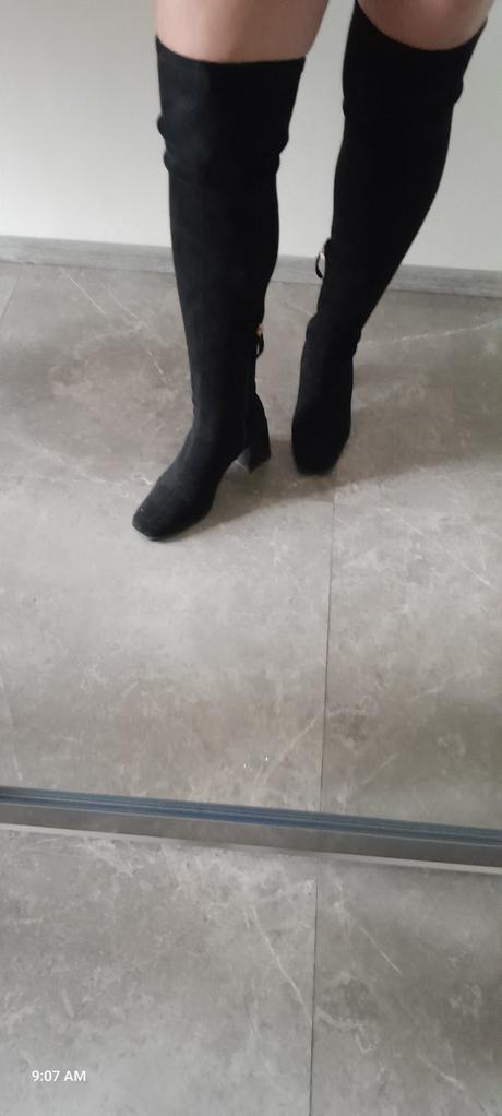 Čierne čižmy nad kolená, 38