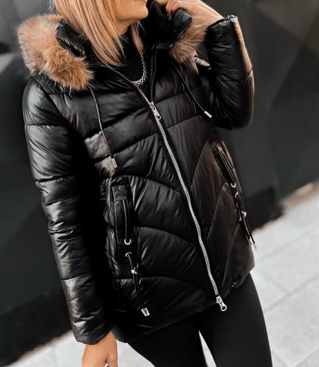 Nová krásna čierna bunda s visačkami veľ. xxl/44, 44