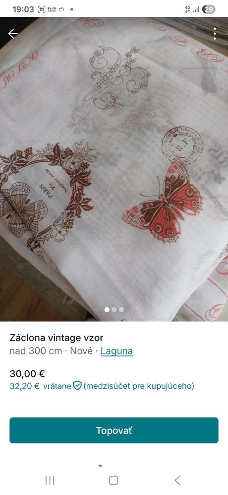 Záclona vintage,