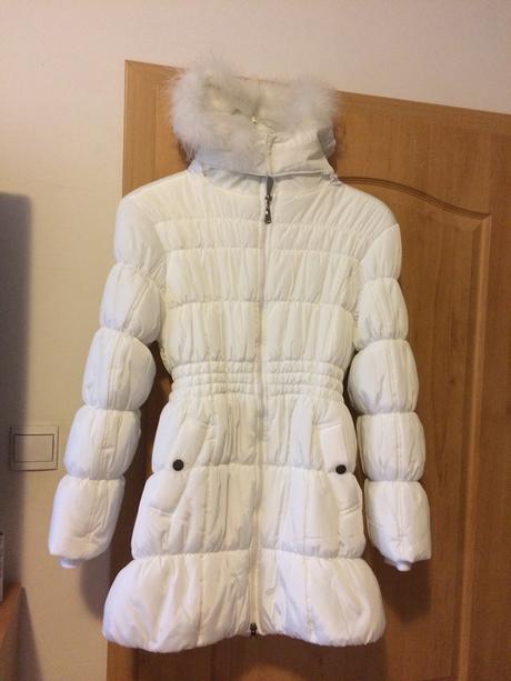 Snehobiela tepla vetrovka bunda, s