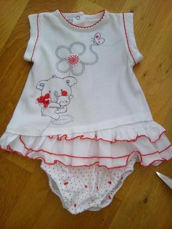 Komplet šaty s nohavičkami, 68