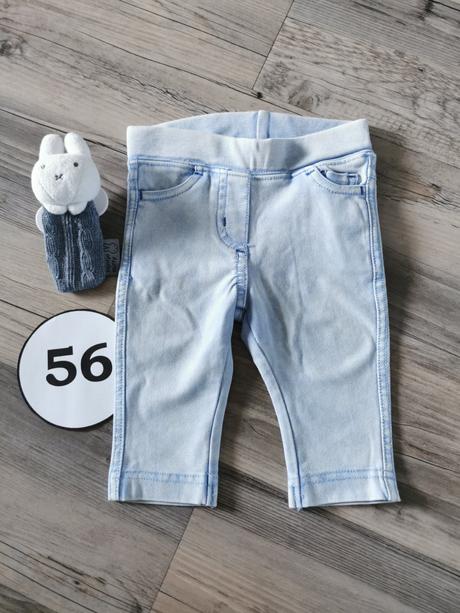 Modré riflové nohavice legíny lindex, lindex,56