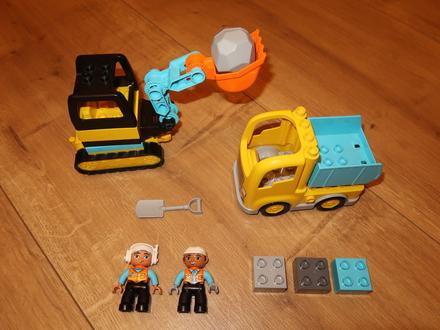 Lego duplo 10931 - nákladiak a pásový bager, 