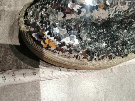 Strieborné flitrové čižmy v39 vd 25cm, 39