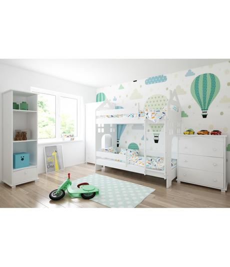 Poschodová posteľ dom ii, biela - rozmer 180x80 cm, šírka (cm): 80,dĺžka (cm): 180