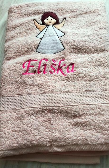 Marhuľková osuška s anjelikom a menom "eliška",