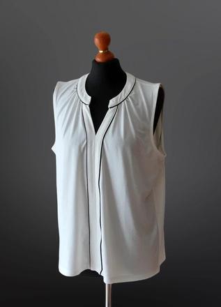 Elegantná biela blúzka h&m s čiernym lemovaním, h&m,l