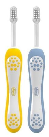 Chicco set zubných kefiek pre deti indigo-mustard, 
