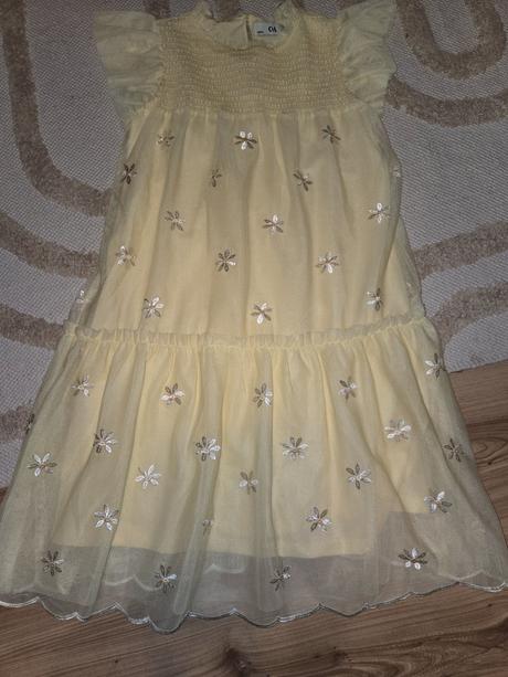 Slávnostné šaty žlté  140, c&a,140