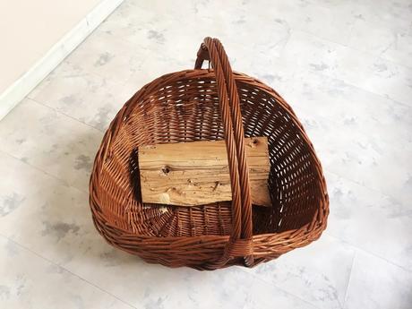 Veľký prútený kôš na drevo/ ku krbu, 