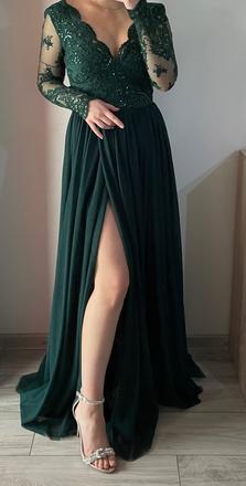 Zelené spoločenské šaty, s