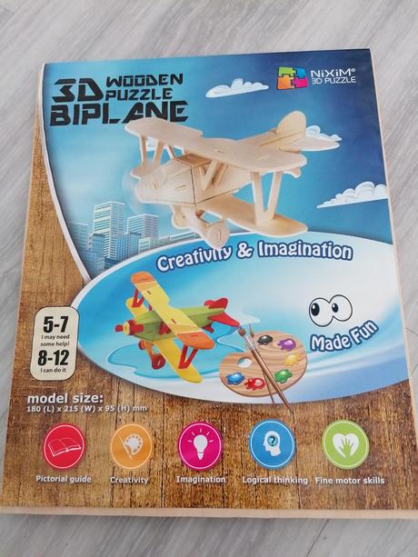Drevené puzzle lietadlo,