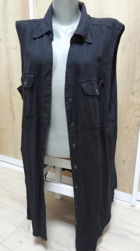 Čierna rifľová vesta, xxl