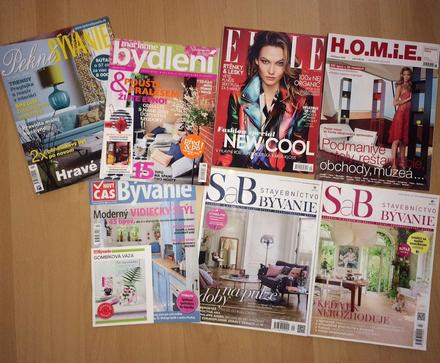 Časopisy o bývaní a elle, 